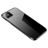 Clear Color Case Gel TPU Electroplating Frame Cover til Samsung Galaxy A22 4G sort