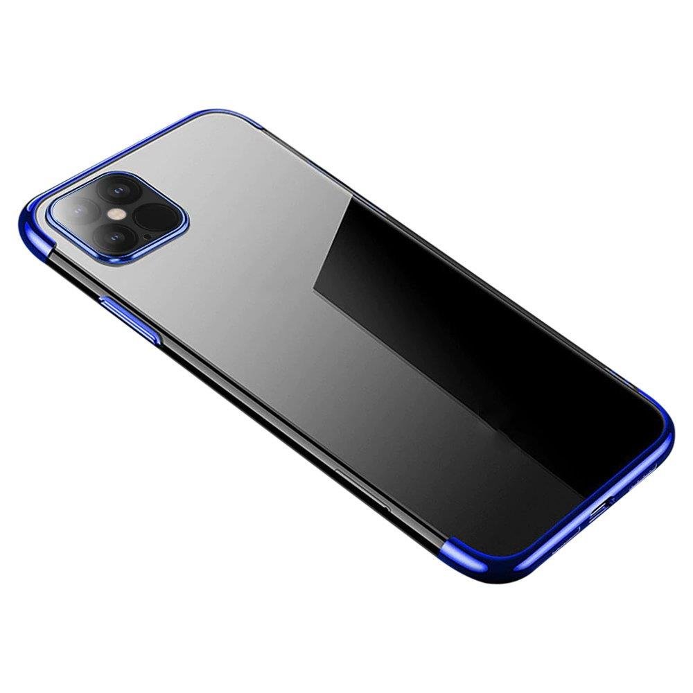 Clear Color Case Gel TPU Electroplating Frame Cover til Samsung Galaxy A22 4G blå