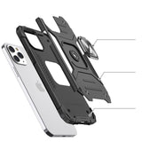 Wozinsky Ring Armor Case Kickstand Tough Rugged Cover til iPhone 13 Pro Max sølv