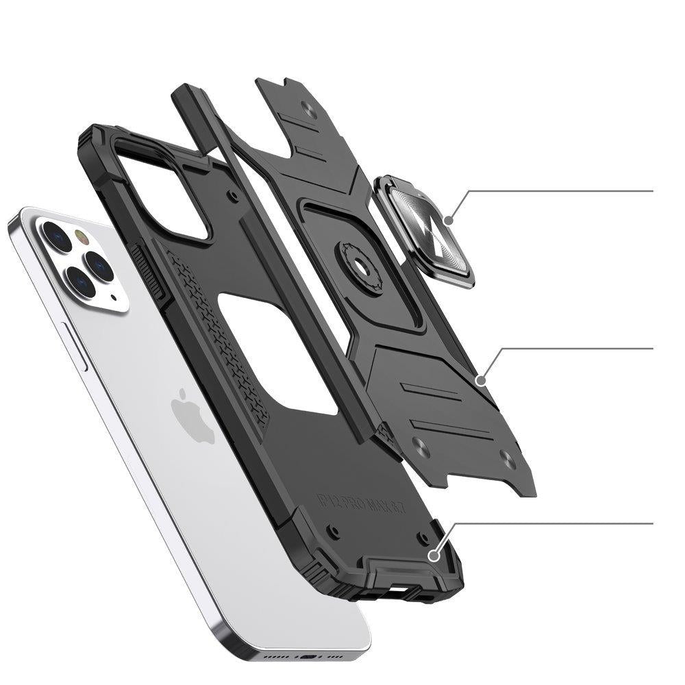 Wozinsky Ring Armor Case Kickstand Tough Rugged Cover til iPhone 13 mini sølv