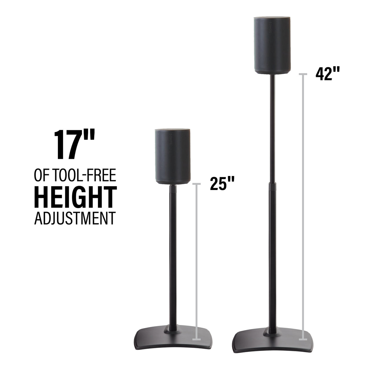 SANUS WSSE1A2-B2 - ADJUSTABLE SPEAKER STAND SONOS ERA 100 - PAIR - BLACK