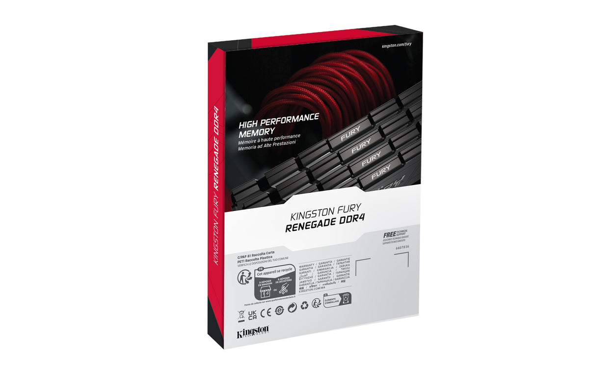 Kingston Technology FURY 16 GB 3600 MT/s DDR4 CL16 DIMM (sæt med 2) Renegade Sort