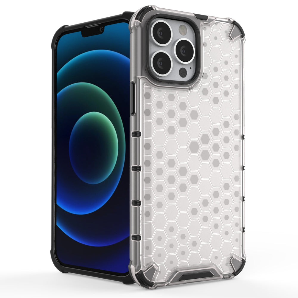 Honeycomb Case rustning med TPU Bumper til iPhone 13 Pro Max sort