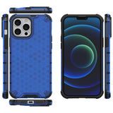Honeycomb Case armor cover med TPU Bumper til iPhone 13 Pro Max blå