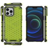 Honeycomb Case armor cover med TPU Bumper til iPhone 13 Pro Max grøn