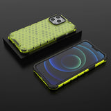 Honeycomb Case armor cover med TPU Bumper til iPhone 13 Pro Max grøn
