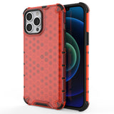 Honeycomb Case armor cover med TPU Bumper til iPhone 13 Pro Max rød