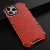 Honeycomb Case armor cover med TPU Bumper til iPhone 13 Pro Max rød