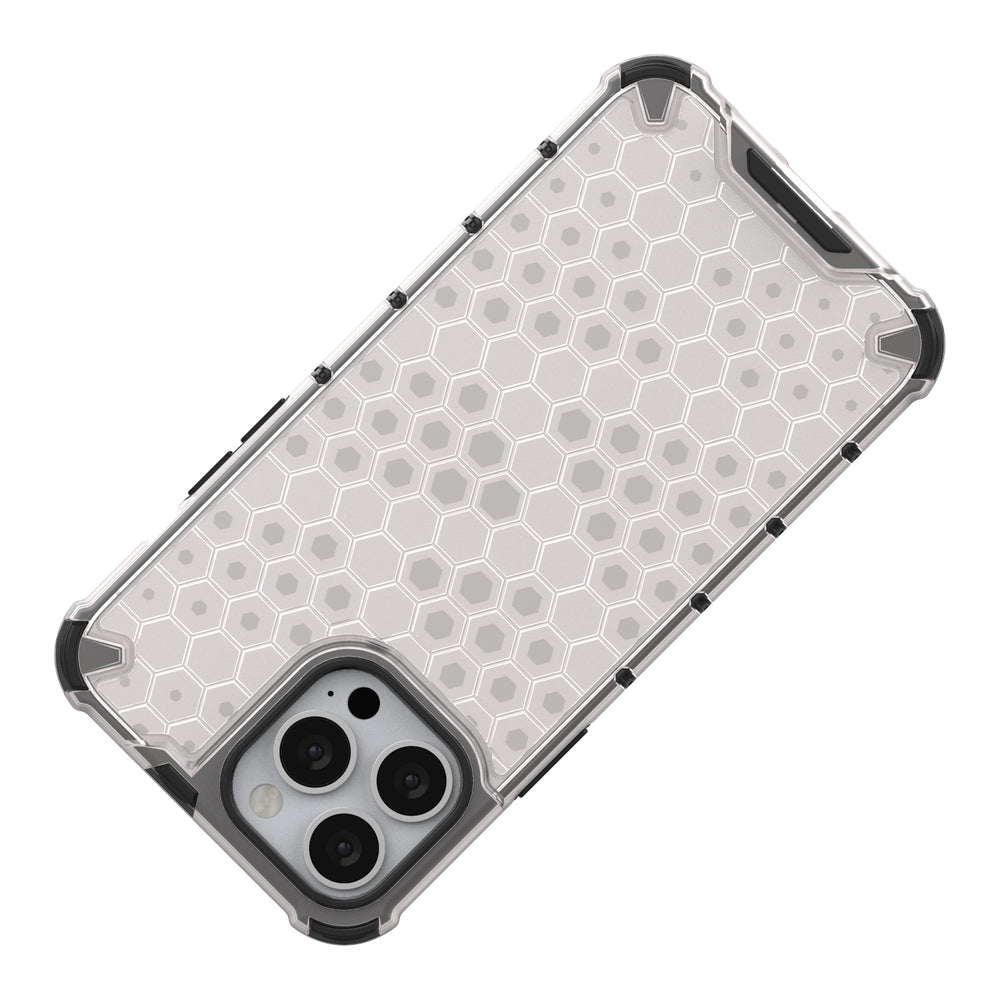 Honeycomb Case armor cover med TPU Bumper til iPhone 13 Pro Max rød