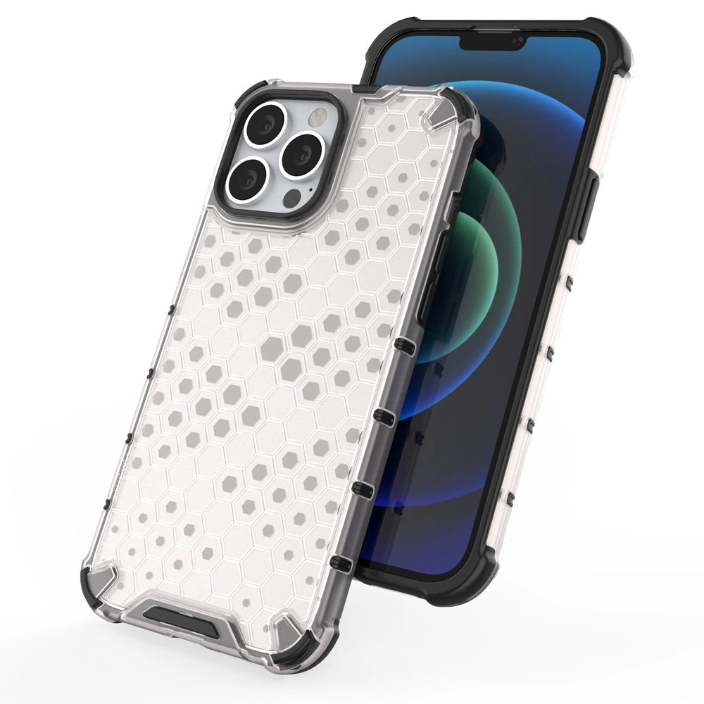 Honeycomb Case rustning med TPU Bumper til iPhone 13 Pro Max rød