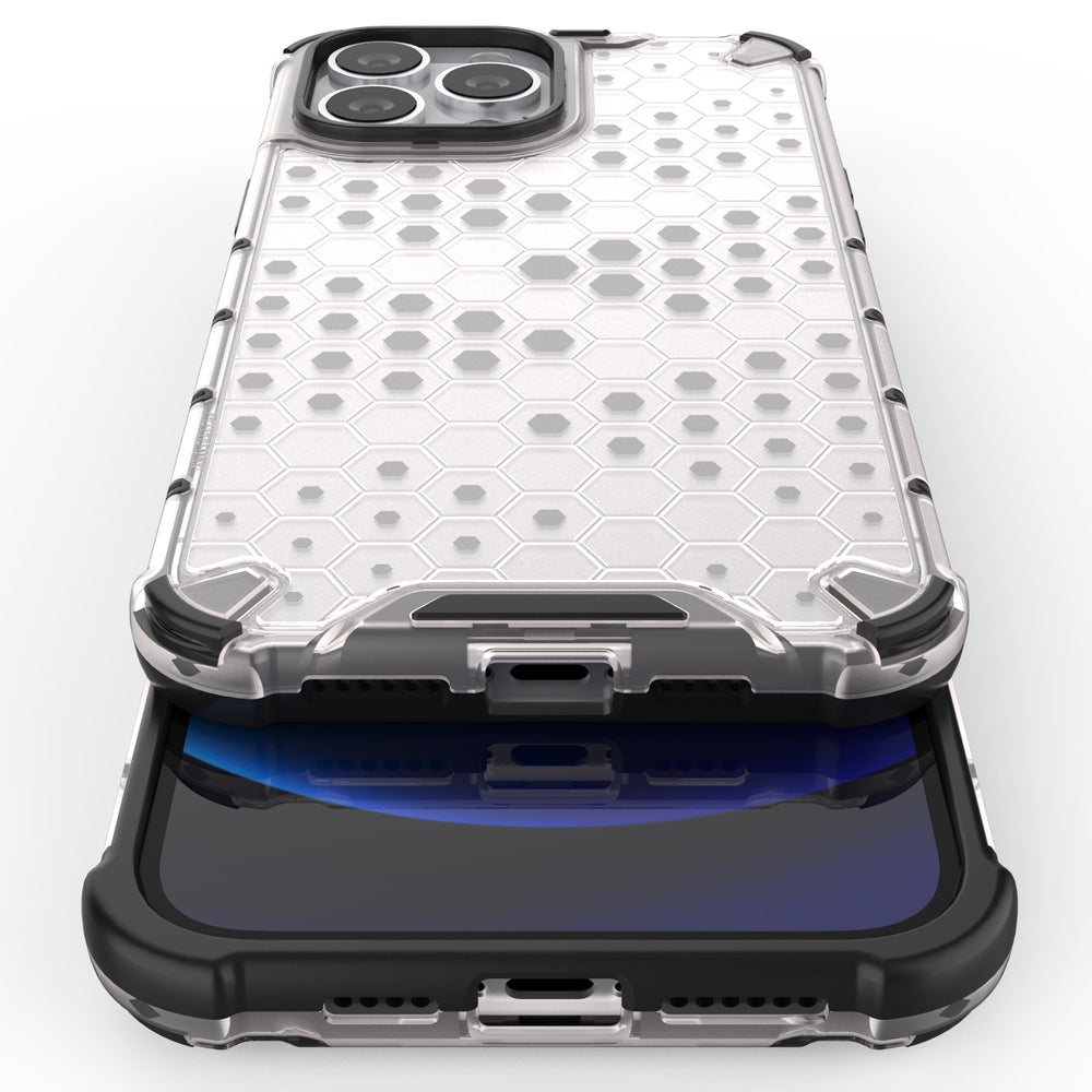 Honeycomb Case armor cover med TPU Bumper til iPhone 13 Pro Max rød