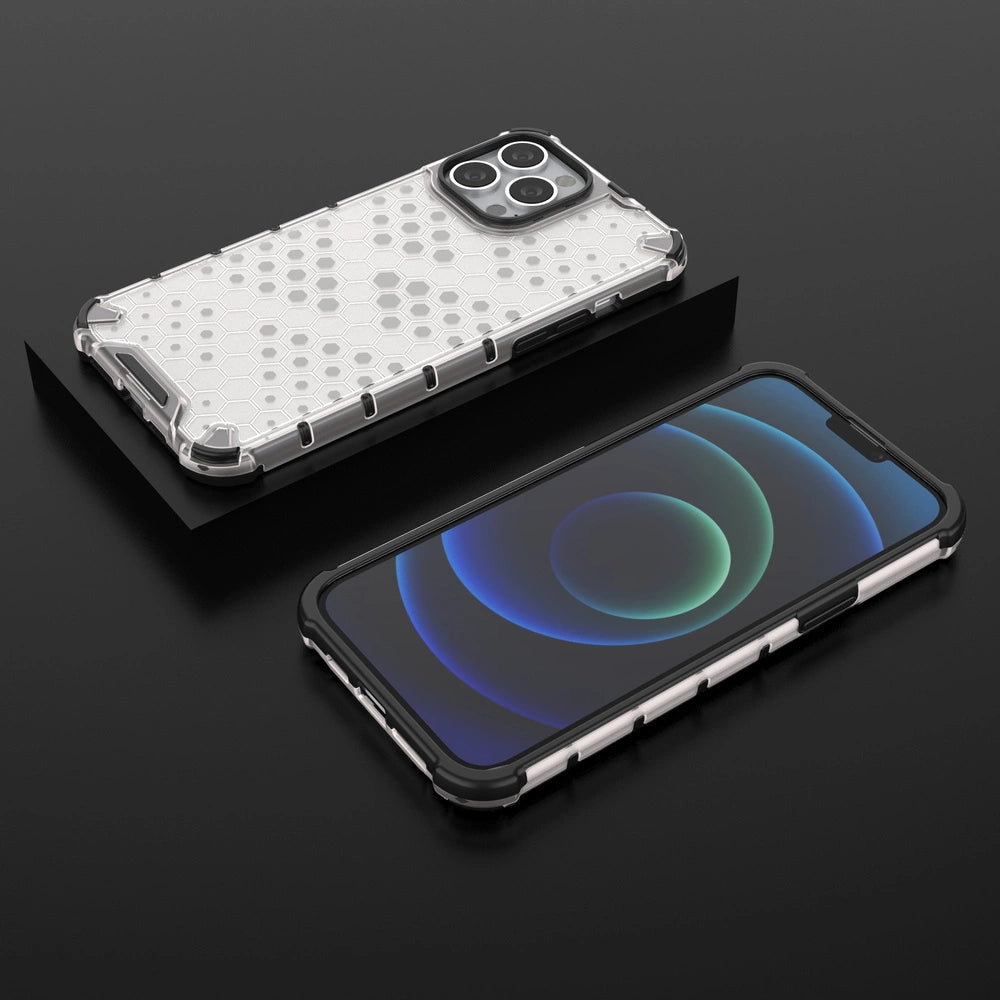 Honeycomb Case armor cover med TPU Bumper til iPhone 13 Pro Max gennemsigtig