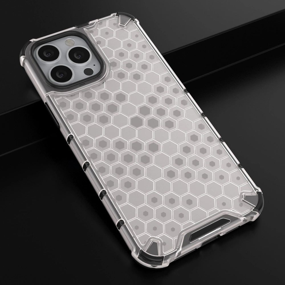 Honeycomb Case armor cover med TPU Bumper til iPhone 13 Pro Max gennemsigtig