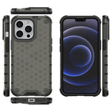 Honeycomb Case armor cover med TPU Bumper til iPhone 13 Pro sort