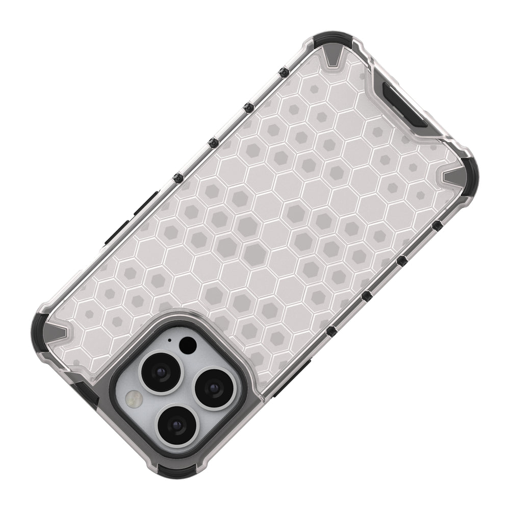 Honeycomb Case armor cover med TPU Bumper til iPhone 13 Pro sort