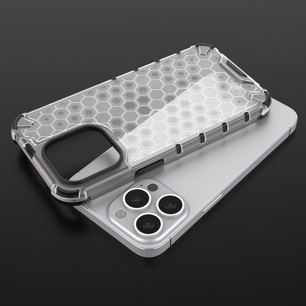 Honeycomb Case armor cover med TPU Bumper til iPhone 13 Pro blå