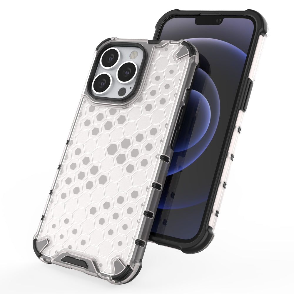 Honeycomb Case armor cover med TPU Bumper til iPhone 13 Pro grøn