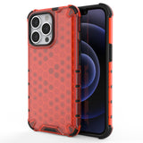 Honeycomb Case armor cover med TPU Bumper til iPhone 13 Pro rød