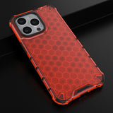 Honeycomb Case armor cover med TPU Bumper til iPhone 13 Pro rød