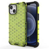 Honeycomb Case rustning med TPU Bumper til iPhone 13 mini grøn