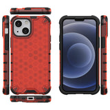 Honeycomb Case rustning med TPU Bumper til iPhone 13 mini rød