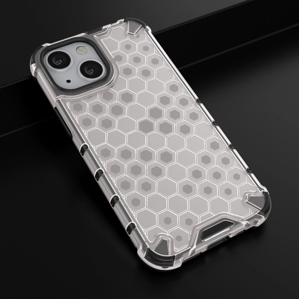 Honeycomb Case armor cover med TPU Bumper til iPhone 13 mini gennemsigtig