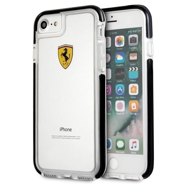 Ferrari Hardcase FEGLHCP7BK iPhone 7/8 SE 2020 / SE 2022 Stødtæt gennemsigtig sort