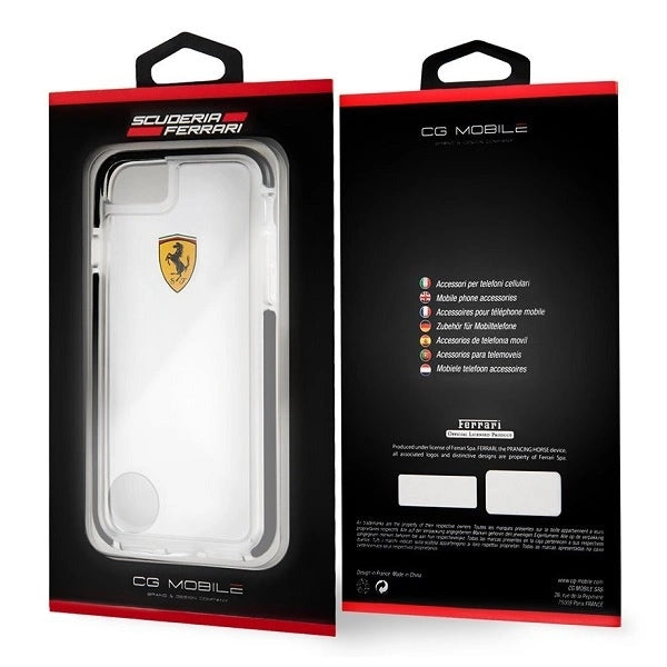 Ferrari Hardcase FEGLHCP7BK iPhone 7/8 SE 2020 / SE 2022 Stødtæt gennemsigtig sort