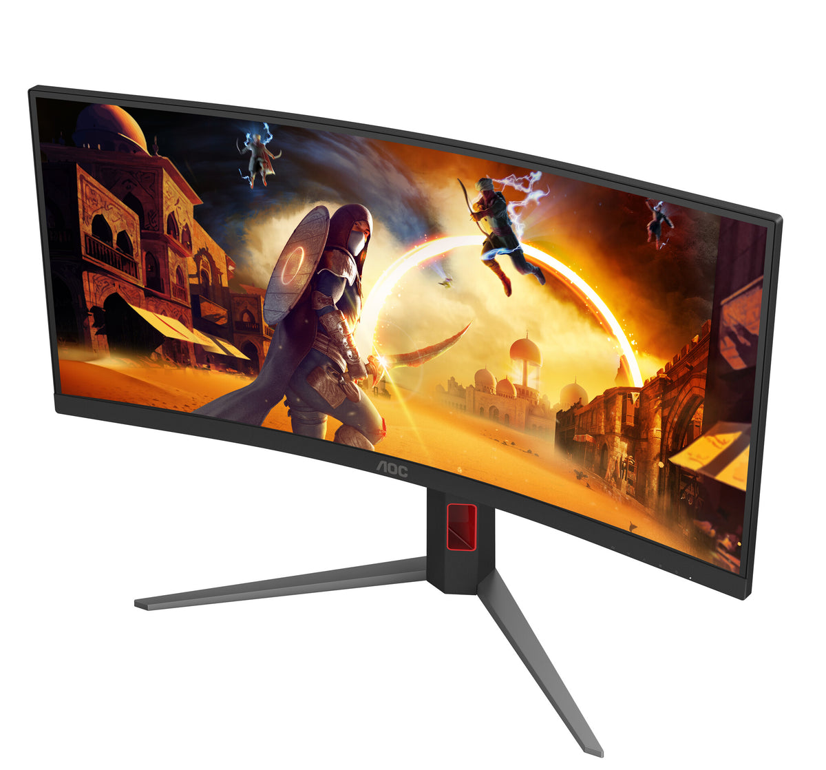 AOC G4 CU34G4Z computerskærm 86,4 cm (34") 3440 x 1440 pixel Wide Quad HD LED Sort, Rød