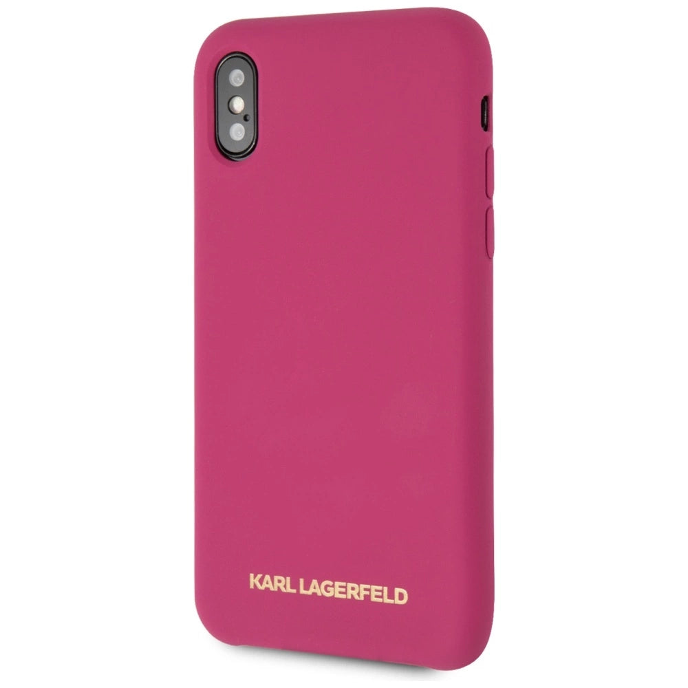 Karl Lagerfeld Silicone iPhone X/Xs Hardcase - Fuchsia