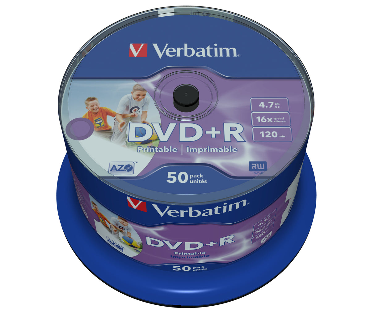Verbatim DVD+R Wide Inkjet Printable No ID Brand 4,7 GB 50 stk