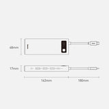 Baseus Metal Gleam 11in1 multifunctional USB Type C HUB - 3x USB 3.2 Gen 1 5Gbps / USB Type C PD 100W / 3.5 mm mini jack AUX / VGA Full HD 60Hz / 2x HDMI 4K 30Hz / TF and SD card reader / RJ45 1Gbps gray (CAHUB-CT0G)