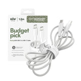 PanzerGlass empower by ® Racing 60W USB-C to USB-C Kabel | USB 2.0 | 1.2M | Silver White