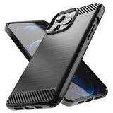 Carbon Case Flexible Cover TPU Case til iPhone 13 Pro sort