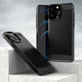 Carbon Case Flexible Cover TPU Case til iPhone 13 Pro sort