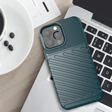 Thunder Case Flexible Tough Rugged Cover TPU Case til iPhone 13 Pro Max grøn
