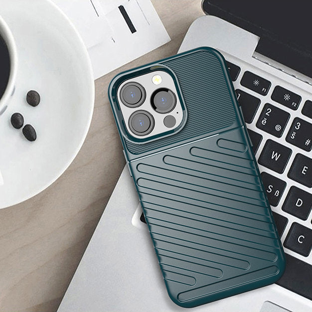 Thunder Case Flexible Tough Rugged Cover TPU Case til iPhone 13 Pro grøn