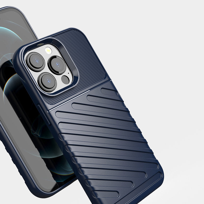 Thunder Case Flexible Tough Rugged Cover TPU Case til iPhone 13 Pro blå