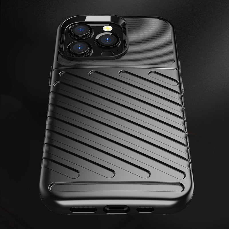Thunder Case Flexible Tough Rugged Cover TPU Case til iPhone 13 Pro sort