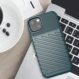 Thunder Case Flexible Tough Rugged Cover TPU Case til iPhone 13 mini grøn