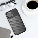 Thunder Case Flexible Tough Rugged Cover TPU Case til iPhone 13 mini sort