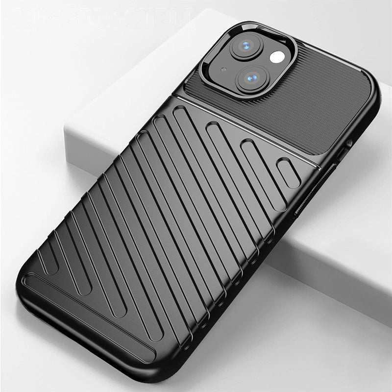 Thunder Case Flexible Tough Rugged Cover TPU Case til iPhone 13 mini sort