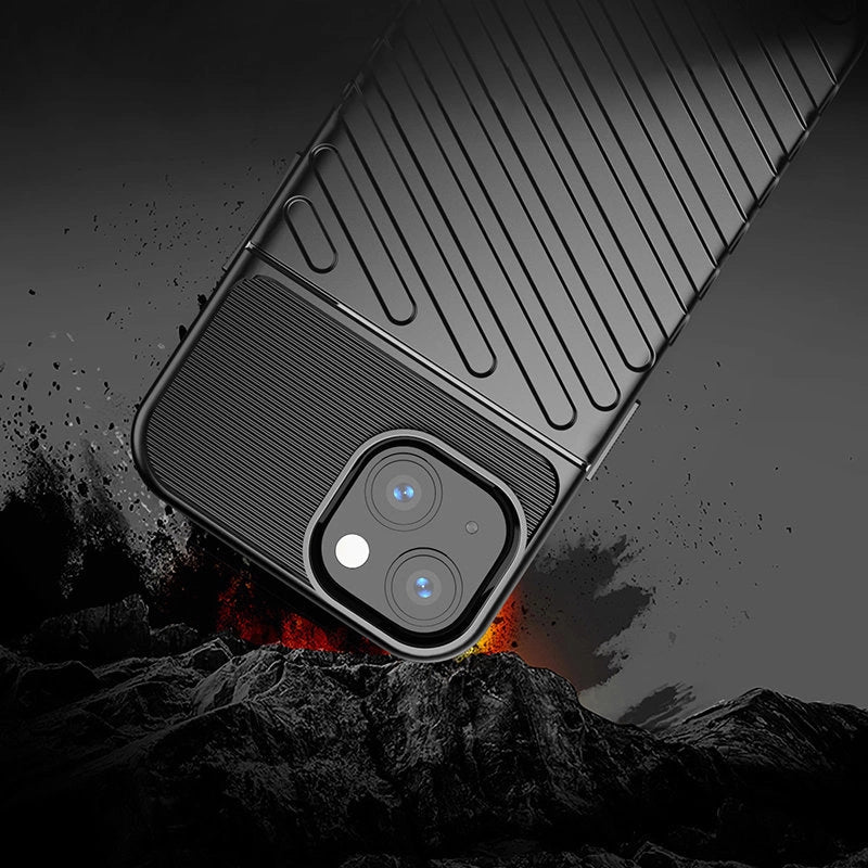 Thunder Case Flexible Tough Rugged Cover TPU Case til iPhone 13 mini sort