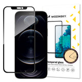 Wozinsky Super Durable Full Glue Tempered Glass Screen Protector med Frame Case Vennlig til iPhone 17e / 16e / 14 / 13 Pro / iPhone 13 sort