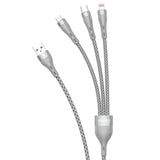 Dudao 3in1 USB-kabel - Lightning / microUSB / USB Type C 65W 1.2m grå (L20X)