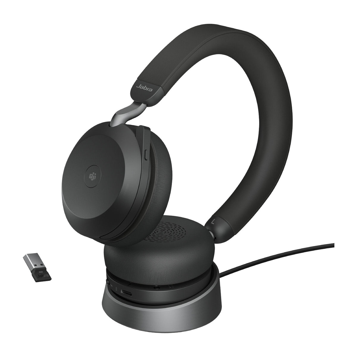 Jabra Evolve2 75 Headset Trådløs Kontor/Callcenter Bluetooth Opladningsstativ Sort