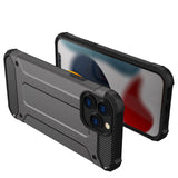 Hybrid Armor Case Tough Rugged Cover til iPhone 13 Pro sølv