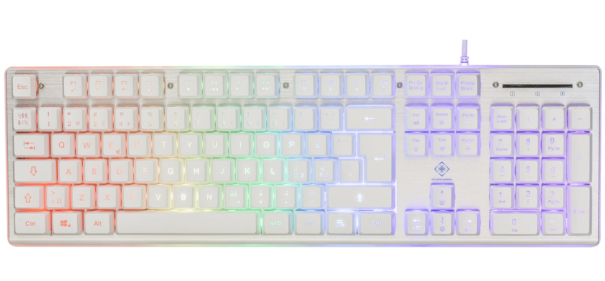 Deltaco Gaming WK75 keyboard nordic, white