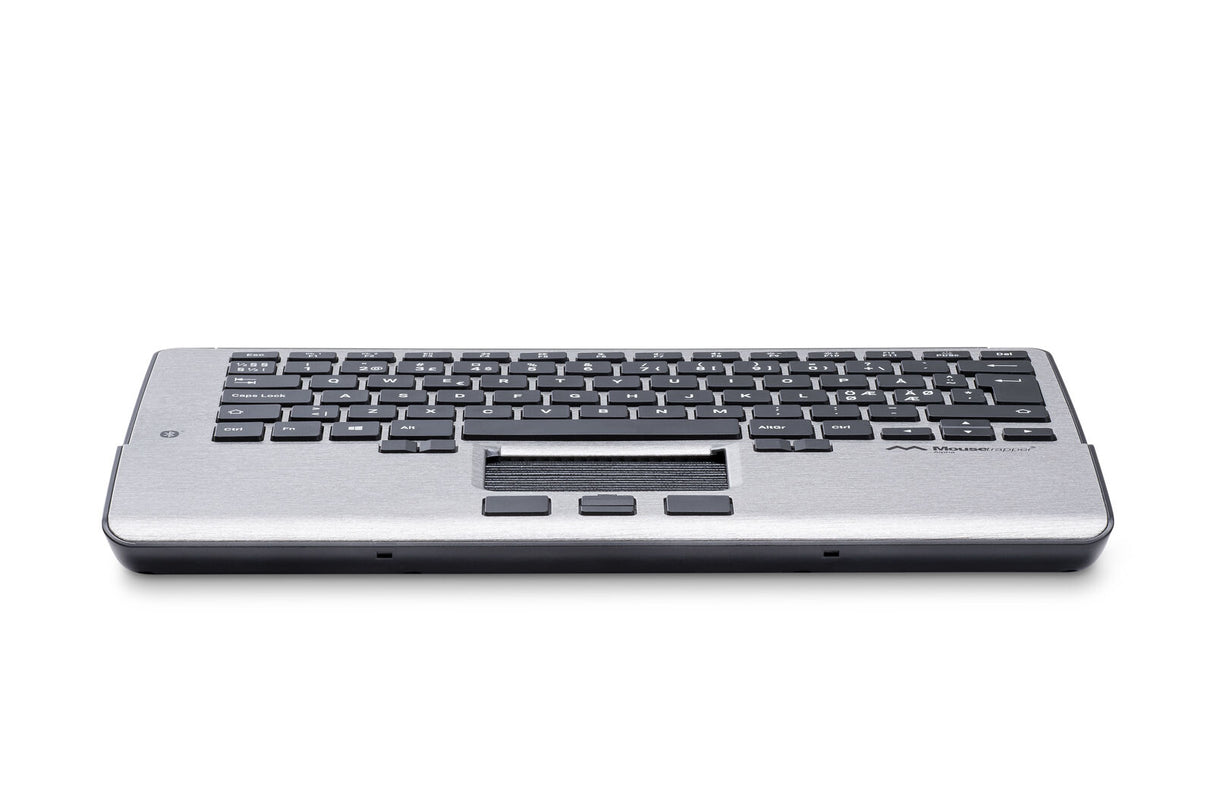 Mousetrapper Alpha - Nordic tastatur Mus inkluderet Kontor USB + Bluetooth QWERTY Nordisk Sort, Sølv
