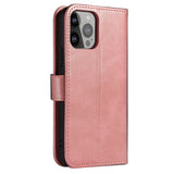 Magnet Case elegant bogreol type sag med kickstand til iPhone 13 Pro pink